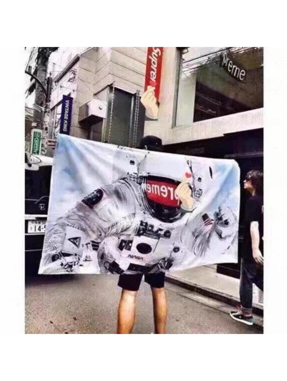 SUPREME ASTRONAUT BEACH TOWEL SS15 Blanket NASA New White Towels Cotton 100%
